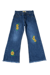 wide-leg denim Girls jeans